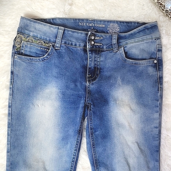 💙 NYC Gal's Denim, Straight Skinny, Size 8 W 30, L 28 - Picture 5 of 7